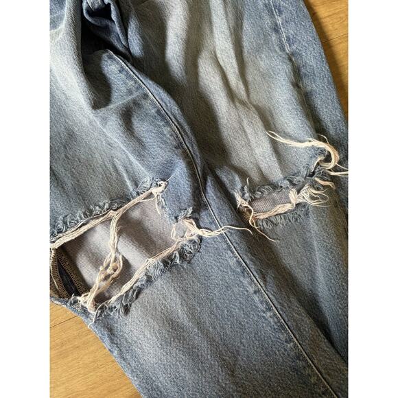 Frame Le Beau Size 28 Ankle Straight Leg Boyfriend Jeans in Cleo Rips Denim - Picture 5 of 7